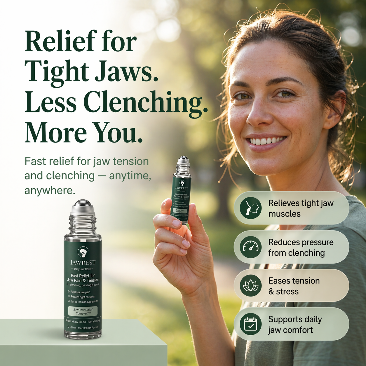 The Fast-Relief Roll-On For Jaw Clenching & Facial Pressure